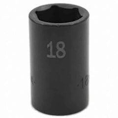 SK - Impact Socket - 3/8"DR 6PT 18MM SEMI-DEEP IMPACT SOCKET - Apex Tool & Supply
