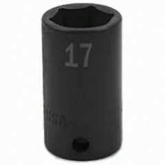 SK - Impact Socket - 3/8"DR 6PT 17MM SEMI-DEEP IMPACT SOCKET - Apex Tool & Supply