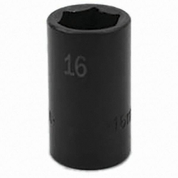 SK - Impact Socket - 3/8"DR 6PT 16MM SEMI-DEEP IMPACT SOCKET - Apex Tool & Supply