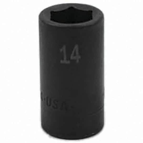 SK - Impact Socket - 3/8"DR 6PT 14MM SEMI-DEEP IMPACT SOCKET - Apex Tool & Supply