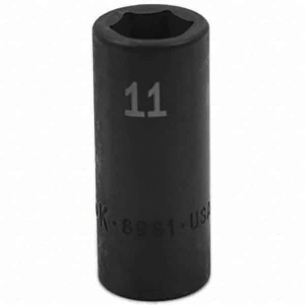 SK - Impact Socket - 3/8"DR 6PT 11MM SEMI-DEEP IMPACT SOCKET - Apex Tool & Supply