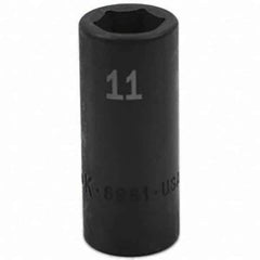 SK - Impact Socket - 3/8"DR 6PT 11MM SEMI-DEEP IMPACT SOCKET - Apex Tool & Supply