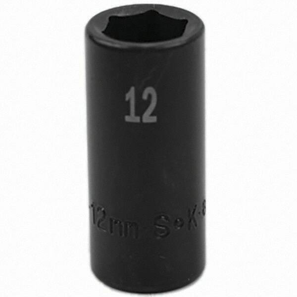 SK - Impact Socket - 3/8"DR 6PT 12MM SEMI-DEEP IMPACT SOCKET - Apex Tool & Supply