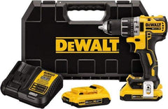 DeWALT - 20 Volt 1/2" Chuck Mid-Handle Cordless Drill - 0-500 & 0-2000 RPM, Keyless Chuck, Reversible, 2 Lithium-Ion Batteries Included - Apex Tool & Supply
