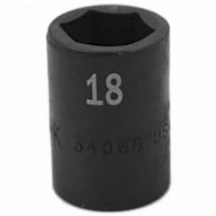 SK - Impact Socket - 1/2"DR 18MM IMPACT SOCKET - Apex Tool & Supply