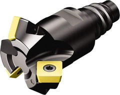 Sandvik Coromant - 25.5mm Cut Diam, 24.2mm Arbor Hole, 5.47mm Max Depth of Cut, 45° Indexable Chamfer & Angle Face Mill - 4 Inserts, 495-09T3M-XL Insert, Right Hand Cut, Through Coolant, Series CoroMill 495 - Apex Tool & Supply