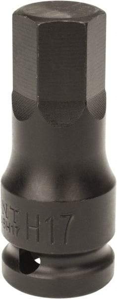 Paramount - 1/2" Drive, 17mm Impact Hex Bit Socket - 1-7/16" Bit Length, 2-5/16" OAL - Apex Tool & Supply
