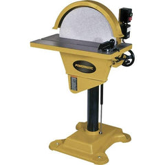 Jet - 20" Diam, 1,720 RPM, Single Phase Disc Sanding Machines - 10-1/2" Long Table x 27-1/2" Table Width, - Apex Tool & Supply