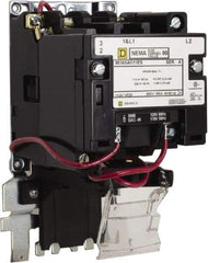 Square D - 110 Coil VAC at 50 Hz, 120 Coil VAC at 60 Hz, 9 Amp, Nonreversible Open Enclosure NEMA Motor Starter - 1/3 hp at 1 Phase - Apex Tool & Supply