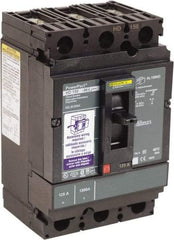 Square D - 125 Amp, 250 VDC, 600 VAC, 3 Pole, Panel Mount Molded Case Circuit Breaker - Thermal Magnetic Trip, 14-3/0 AWG, 87.4mm Deep x 162.6mm High x 104.7mm Wide - Apex Tool & Supply