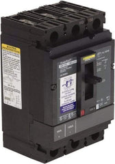 Square D - 100 Amp, 250 VDC, 600 VAC, 3 Pole, Panel Mount Molded Case Circuit Breaker - Thermal Magnetic Trip, 14 kA at 600 VAC Breaking Capacity, 14-3/0 AWG, 110.8mm Deep x 162.6mm High x 104.7mm Wide - Apex Tool & Supply