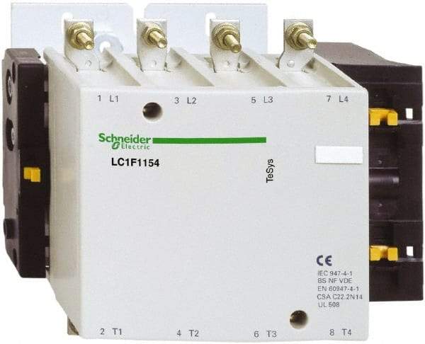 Schneider Electric - 4 Pole, 24 Coil VDC, 200 Amp at 440 VAC, Nonreversible IEC Contactor - Bureau Veritas, CCC, CSA, DNV, EN/IEC 60947-1, EN/IEC 60947-4-1, GL, JEM 1038, LROS, RINA, RMRoS, RoHS Compliant, UL Listed - Apex Tool & Supply