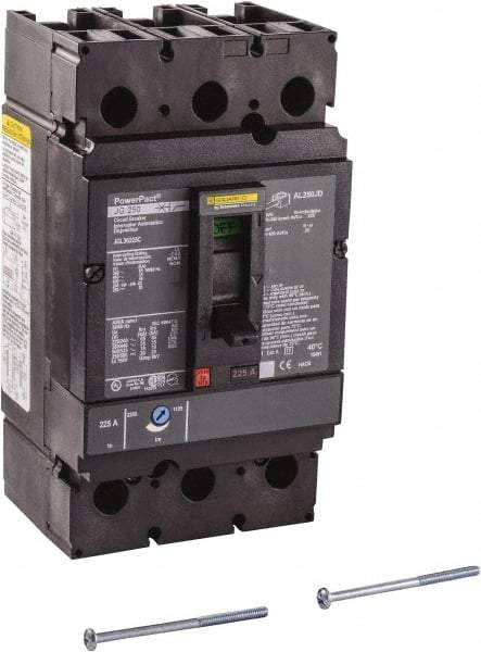 Square D - 225 Amp, 250 VDC, 600 VAC, 3 Pole, Panel Mount Molded Case Circuit Breaker - Thermal Magnetic Trip, Multiple Breaking Capacity Ratings, 3/0 AWG - Apex Tool & Supply