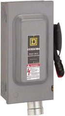 Square D - 60 Amp, 600 VAC, 3 Pole Fused Safety Switch - NEMA 12, 50 hp at 600 VAC (Triple Phase) - Apex Tool & Supply