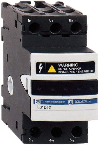 Schneider Electric - 3 Pole, 690 Volt, 25 Amp, DIN Rail Mount Fuse Holder - Compatible with 38mm Long x 45mm Wide and 10mm Diameter Fuse - Apex Tool & Supply