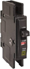 Square D - 45 Amp, 120/240 VAC, 1 Pole, DIN Rail Mounted, Flush Mount, Surface Mount Miniature Circuit Breaker - Thermal Magnetic Trip, 10 kA at 120/240 VAC Breaking Capacity, 14-2 (Aluminum), 14-2 (Copper) AWG, 74mm Deep x 103mm High x 19mm Wide - Apex Tool & Supply