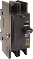 Square D - 60 Amp, 120/240 VAC, 2 Pole, DIN Rail Mounted, Flush Mount, Surface Mount Miniature Circuit Breaker - Thermal Magnetic Trip, 10 kA at 120/240 VAC Breaking Capacity, 14-2 (Aluminum), 14-2 (Copper) AWG, 74mm Deep x 103mm High x 19mm Wide - Apex Tool & Supply