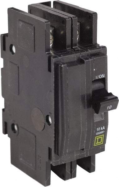 Square D - 10 Amp, 240 VAC, 2 Pole, Panel Mount Miniature Circuit Breaker - 14-2 AWG - Apex Tool & Supply