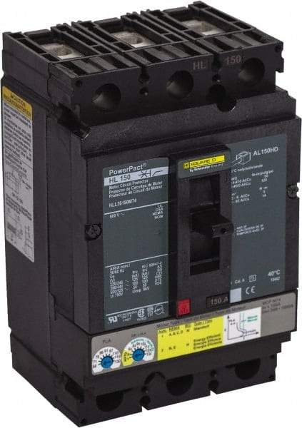 Square D - 150 Amp, 600 V, 3 Pole, Panel Mount Motor Circuit Breaker - Magnetic Trip, Multiple Breaking Capacity Ratings - Apex Tool & Supply