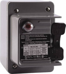 Square D - 3 Poles, 30 Amp, NEMA, Enclosed Toggle Manual Motor Starter - 1 hp at 90 VDC, 10 hp at 460 VAC, 10 hp at 575 VAC, 1-1/2 hp at 230 VDC, 2 hp at 115 VAC, 2 hp at 115 VDC & 7-1/2 hp at 230 VAC, CE, CSA, NEMA 4 & UL Listed - Apex Tool & Supply