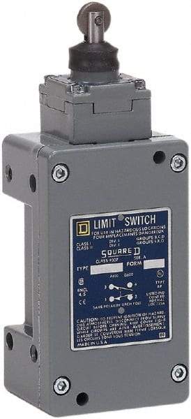 Square D - SPDT, NC/NO, 600 Volt Screw Terminal, Roller Plunger Actuator, General Purpose Limit Switch - 1, 2, 4, 6, 12, 13, 6P NEMA Rating, IP67 IPR Rating - Apex Tool & Supply
