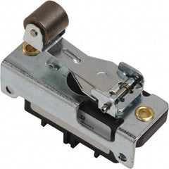 Square D - 0.2 Amp at 125 VDC, 0.6 Amp at 600 VAC, DPDT-DB, Roller Lever, Snap Switch Snap Action Switch - 600 V, Screw Terminal, 1/2 Lb Max Operating Force, 2-1/2 Inch High x 0.95 Inch Long x 2.54 Inch Wide, -20 to 185°F - Apex Tool & Supply