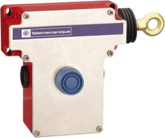 Telemecanique Sensors - 10 Amp, 2NC Configuration, Right Hand Operation, Rope Operated Limit Switch - Pushbutton Reset, Rope Pull, No Pilot Light, 300 VAC - Apex Tool & Supply