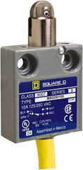 Square D - SPDT, NC/NO, 240 VAC, Prewired Terminal, Roller Plunger Actuator, General Purpose Limit Switch - 1 NEMA Rating, IP20 IPR Rating, 18 Ounce Operating Force - Apex Tool & Supply