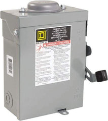 Square D - 30 Amp, 240 VAC, 2 Pole Nonfused Safety Switch - NEMA 3R, 1 & 3 Phase, 10 hp at 240 VAC (Single Phase), 15 hp at 240 VAC (Triple Phase) - Apex Tool & Supply