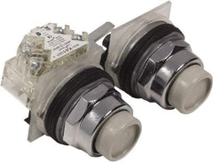 Schneider Electric - 30mm Mount Hole, Extended Straight, Pushbutton Switch with Contact Block - Multicolored Pushbutton, Maintained (MA) - Apex Tool & Supply