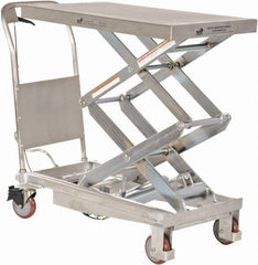 Vestil - 800 Lb Capacity Manual Scissor Elevating Cart - 15-1/2" to 50-3/4" Lift Height, 35-1/2" Platform Length x 20" Platform Width - Apex Tool & Supply