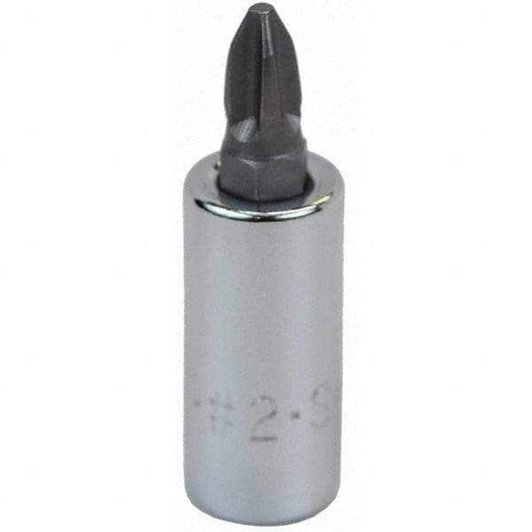 SK - Screwdriver & Drag Link Sockets - 3/8"DR #2 CHRM PHILLIPS SCRDRVR SCKT BIT - Apex Tool & Supply
