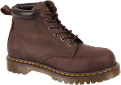 Dr. Martens - Unisex Size 7 Medium Width Steel Work Boot - Brown, Leather Upper, PVC Outsole, 6-1/2" High, Hot Weather, Non-Slip, Electrostatic Dissipative (ESD), Puncture Resistant - Apex Tool & Supply