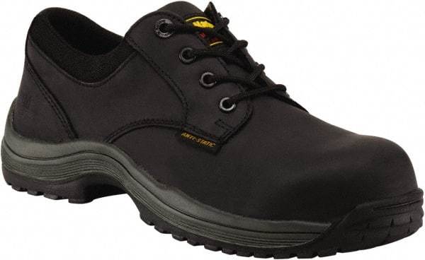 Dr. Martens - Men's Size 7 Medium Width Composite Work Shoe - Black, Leather Upper, Rubber Outsole, 4-1/2" High, Hot Weather, Non-Slip, Electrostatic Dissipative (ESD) - Apex Tool & Supply