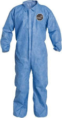 Dupont - Size 3XL Film Laminate General Purpose Coveralls - Blue, Zipper Closure, Elastic Cuffs, Elastic Ankles, Sewn Seams - Apex Tool & Supply