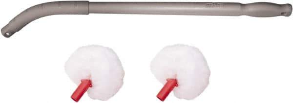 Unger - 26" OAL Toilet Bowl Swab - Polyester Bristles, Curved Plastic Handle, Gray - Apex Tool & Supply