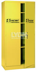 HazMat Cabinet - #5460HM - 36 x 24 x 78" - Setup with 4 shelves - Yellow only - Apex Tool & Supply