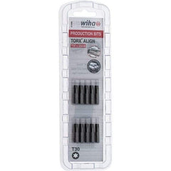 Wiha - 1/4" Drive T30 Torx Screwdriver Bit - 1" OAL, Insert Bit - Apex Tool & Supply