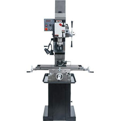 Jet - 3 Phase, 19-11/16" Swing, Geared Head Mill Drill Combination - 32-1/4" Table Length x 9-1/2" Table Width, 20-1/2" Longitudinal Travel, 8-1/4" Cross Travel, Variable Spindle Speeds, 1.5 hp, 230 Volts - Apex Tool & Supply