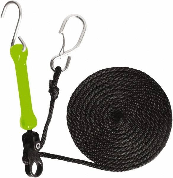 The Perfect Bungee - Light Duty Tie Down with Triangulated Galvanized S Hook - 144" OAL, Safety Green - Apex Tool & Supply