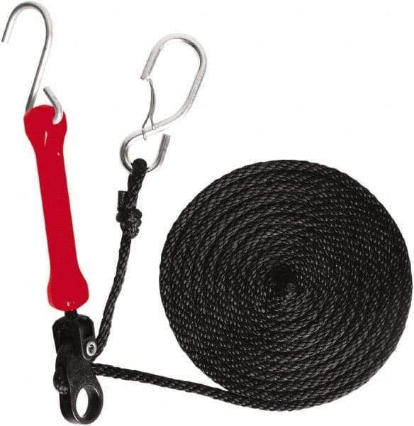 The Perfect Bungee - Light Duty Tie Down with Triangulated Galvanized S Hook - 144" OAL, Red - Apex Tool & Supply