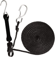 The Perfect Bungee - Light Duty Tie Down with Triangulated Galvanized S Hook - 144" OAL, Black - Apex Tool & Supply