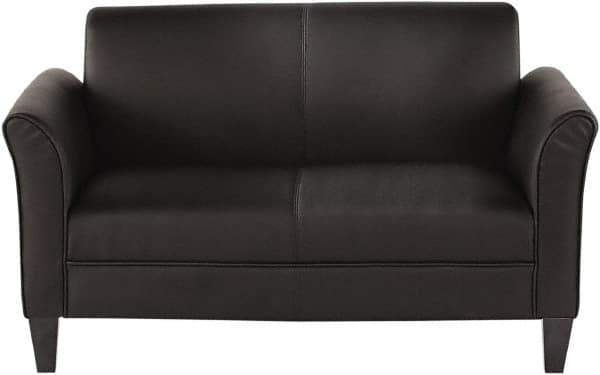 ALERA - Black Leather Guest Sofa - 55-1/2" Wide x 32" High - Apex Tool & Supply