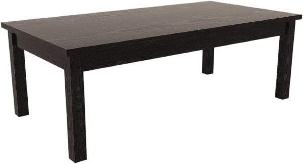 ALERA - 20" Long x 47-1/4" Wide x 16-3/8" High Stationary Rectangular Reception Table - 1" Thick, Black, Wood Grain Laminate - Apex Tool & Supply