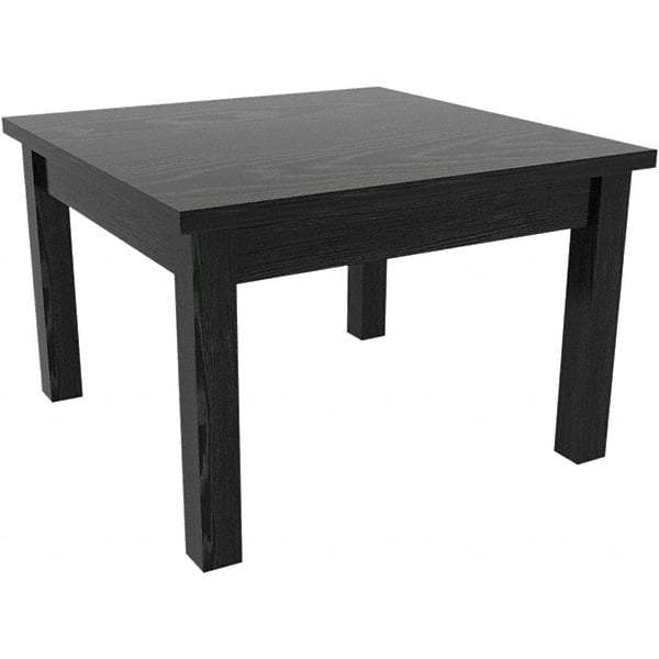 ALERA - 20" Long x 23.63" Wide x 20.38" High Stationary Reception Table - 1" Thick, Black, Wood Grain Laminate - Apex Tool & Supply