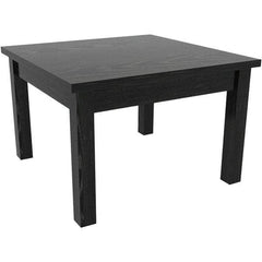 ALERA - 20" Long x 23.63" Wide x 20.38" High Stationary Reception Table - 1" Thick, Black, Wood Grain Laminate - Apex Tool & Supply