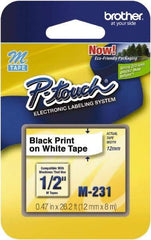 Brother - 3.31" Wide x 314-13/32" Long, White Tape Cassette - For Label Maker - Apex Tool & Supply