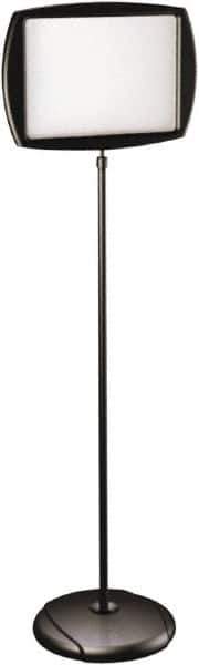 MasterVision - 19" Wide x 3-7/8" High Sign Compatiblity, Steel Floor Sign - Black, 3-15/16" Holder Height - Apex Tool & Supply