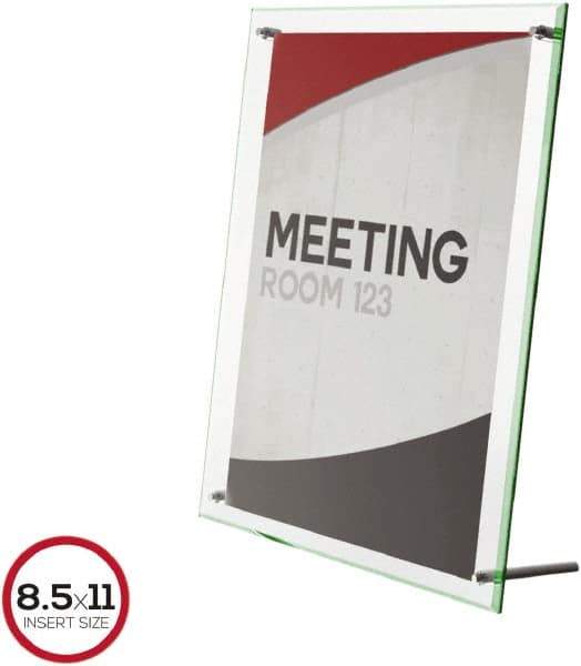 Deflect-o - 11" Wide x 8-1/2" High Sign Compatiblity, Acrylic Sign Holder - Clear, 8-1/2" Holder Height - Apex Tool & Supply