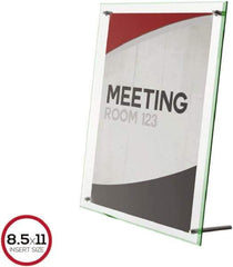 Deflect-o - 11" Wide x 8-1/2" High Sign Compatiblity, Acrylic Sign Holder - Clear, 8-1/2" Holder Height - Apex Tool & Supply